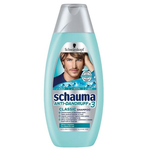 Schauma Men Classic Men's Anti-Dandruff Shampoo with Triple Action 13.53 fl oz (400 ml)