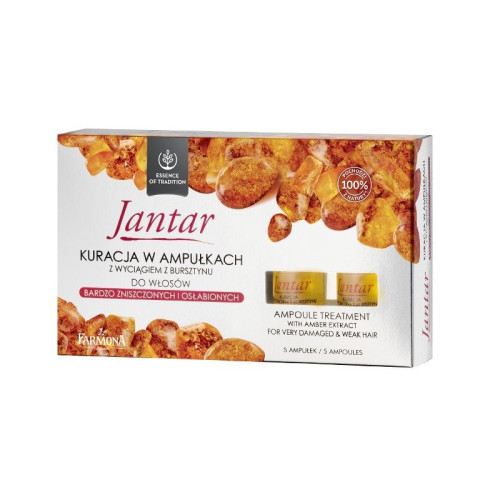Jantar Farmona Nourishing Ampoules for Very Damaged and Weak Hair with Amber Extract 1.94 oz (55 g)
