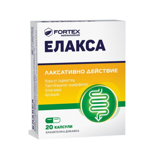 Fortex Elaksa Difficult Bowel Movements to Aid the Colon 20 Capsules
