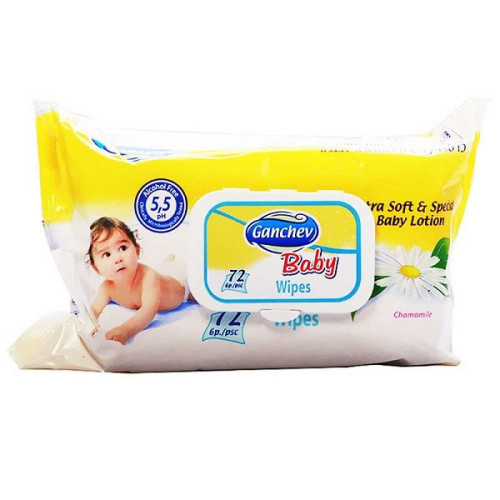 Ganchev Baby Wipes Chamomile Wet Baby Wipes 72 pcs