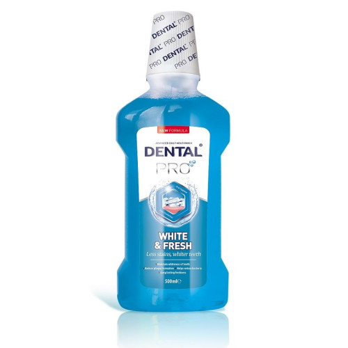 Dental Pro White Andfresh Mouthwash for Whitening and Refreshing 16.91 fl oz (500 ml)