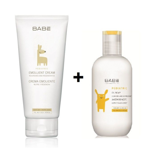 Babe Pediatric Promo Set for Babies and Children with Atopic Skin - Emollient Cream and Shower Oil