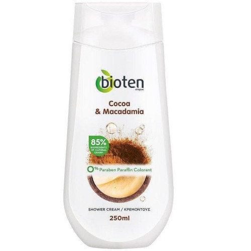 Bioten Cocoa and Macadamia Shower Cream for Body Enriched with Cocoa and Macadamia Oil 8.45 fl oz (250 ml)