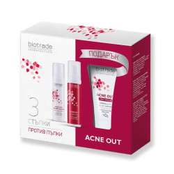 Biotrade Acne Out Promo Set Acne Out - Active Lotion for Oily and acne-prone Skin Moisturizing Cream for Dry Skin and Oxy Wash Cleansing Gel