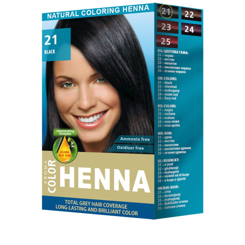 Aroma Color Henna Natural Henna Powder Dye for Shiny Hair 21 Black