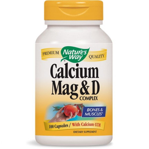 Nature's Way Calcium Mag and D Calcium Magnesium and Vitamin D for Joint and Bone Pain 250 mg 100 Capsules
