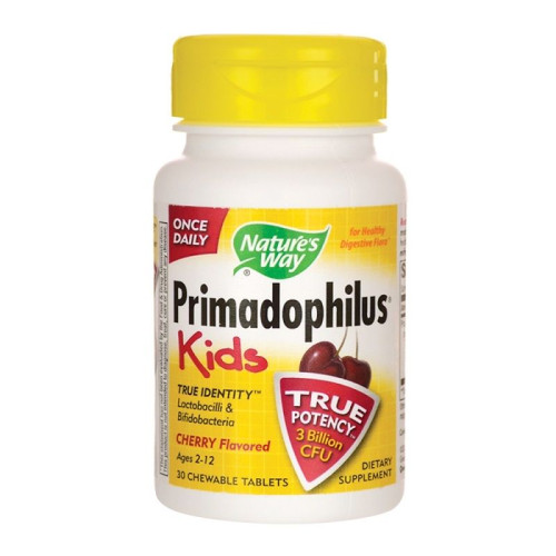 Nature's Way Primadophilus Kids Children's Probiotic for a Healthy Stomach 30 Chewable Tablets