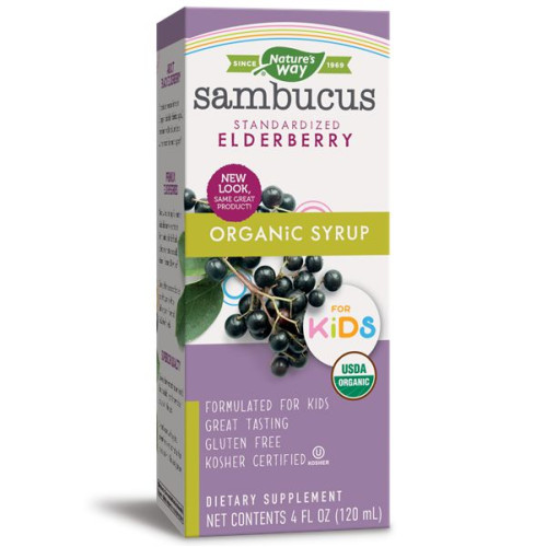 Nature's Way Sambucus Kids Elderberry Syrup for Children for High Immunity with Black Elderberry 4.06 fl oz (120 ml)