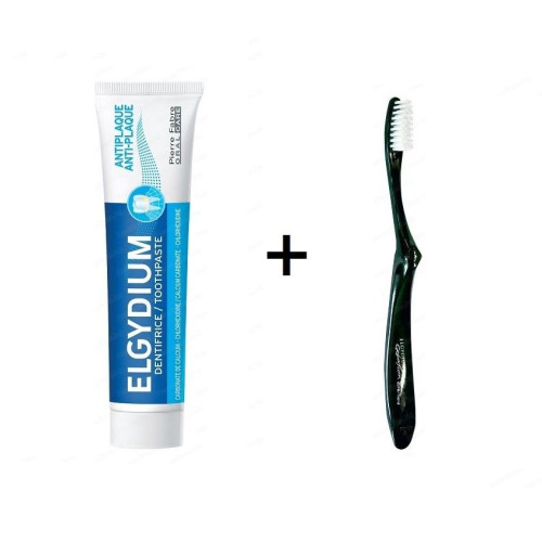 Elgydium Anti-Plaque and Creation Promo Set Anti-Plaque Toothpaste + Soft Toothbrush for a Shiny Effect