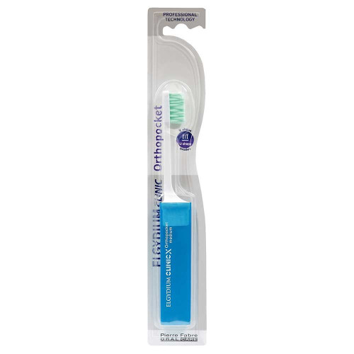 Elgydium Clinic X Orthopocket Portable Folding Toothbrush Medium 1 pc