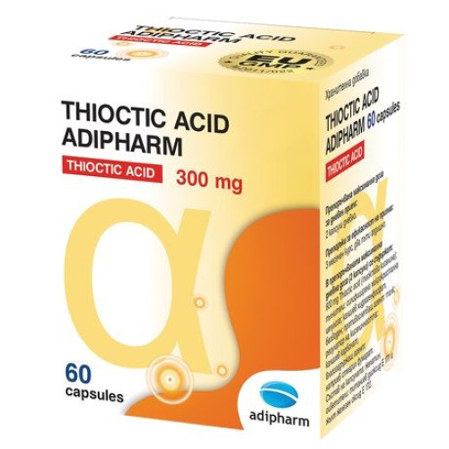 Adipharm Thioctic Acid for High Immunity Tone and Energy 300 mg 60 Capsules