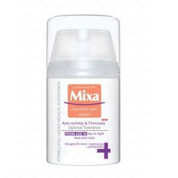 Mixa Sensitive Expert Anti-Wrinkle Cream 45+ for Face and Neck Day and Night 1.69 fl oz (50 ml)