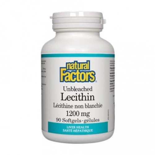 Natural Factors Lecithin for Normal Cholesterol Levels and Liver Health 1200 mg 90 Capsules