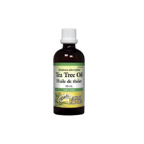 Natural Factors Tea Tree Oil for Skin Infections Acne Burns Herpes 1.69 fl oz (50 ml)