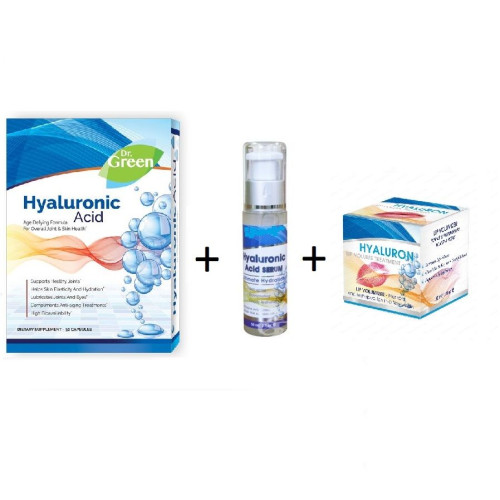 Dr. Green Hyaluron Promo Set Capsules Face Serum Cream for Beautiful Lips