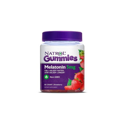 Natrol Gummies Melatonin for Quality and Restful Sleep Strawberry Flavor 5 mg 90 Chewable Tablets