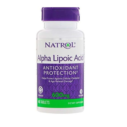 Natrol Alpha Lipoic Acid for Normal Body Functions 600 mg 45 Tablets