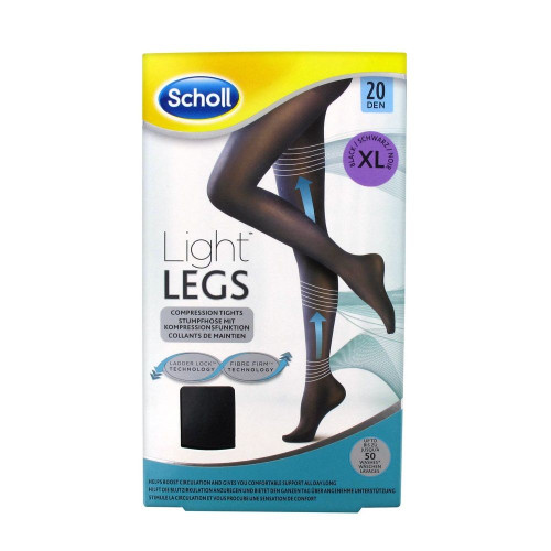 Scholl Light Legs Relief Tights for Swollen and Tired Legs 20 Den Black XL