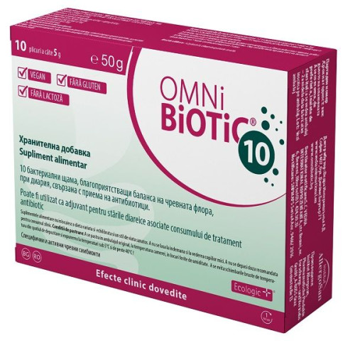 Omni Biotic 10 Sachet Probiotic for Diarrhea and Irritable Bowel 10 pcs 0.18 oz (5 g)