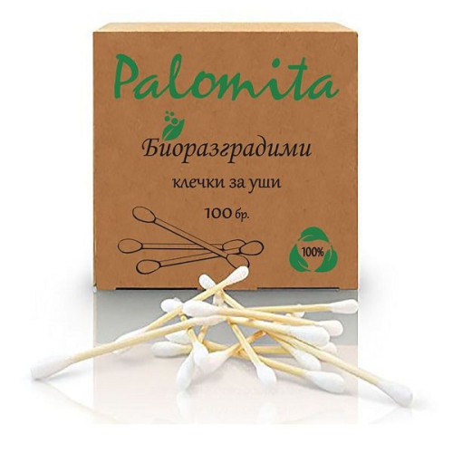 Palomita Natural Cotton Swabs Made from 100% Natural Cotton 100 pcs
