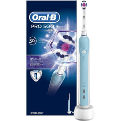 Oral-B Pro 500 3D Electric Toothbrush for a Sparkling Smile White 1 pc