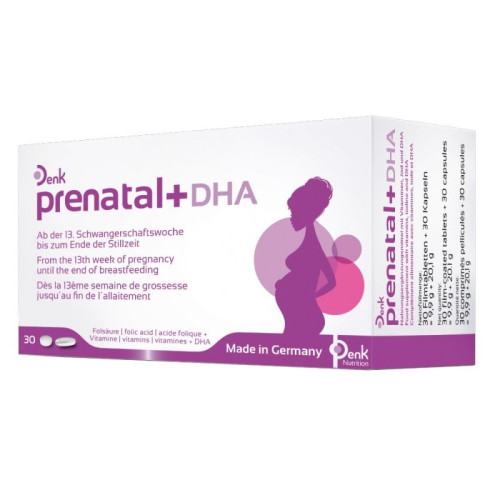 Denk Nutrition Prenatal + Dha Denk for a Healthy Baby Without Gluten 30+ 30 Capsules
