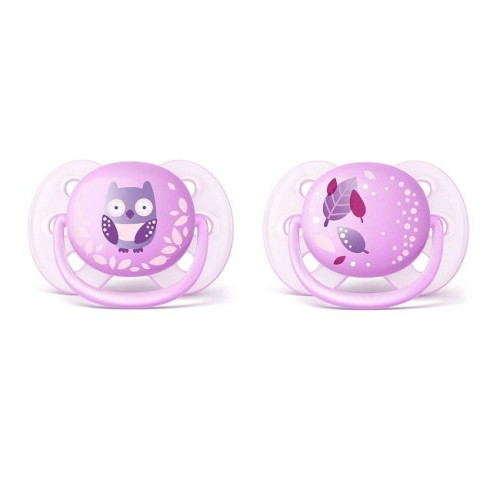Philips Avent Ultra Soft Soft Pacifier for Girls with Silicone 0-6 Months 2 pcs
