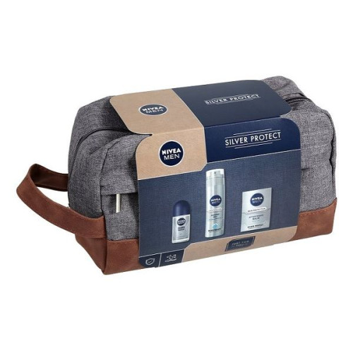 Nivea Men Silver Protect Promo Set Gel Anti-Perspirant Deodorant Stick After Shave Balm + Gift Bag