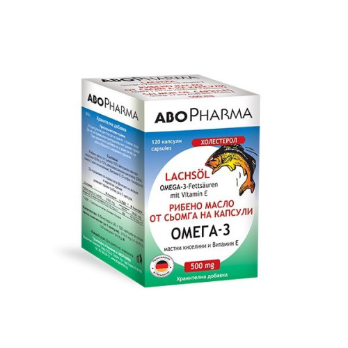 Abopharma Omega-3 + Salmon Oil + Vitamin E 500 mg 120 Capsules