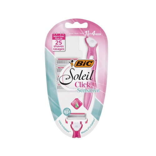 Bic Soleil Click Sensitive Smooth Shave Razor for Women with 4 Replaceable Blades