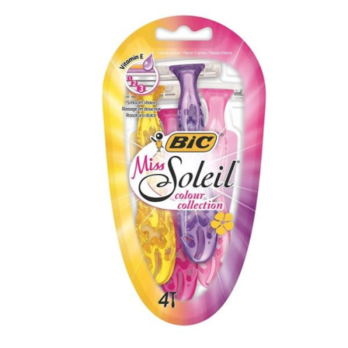 Bic Miss Soleil Color 3 Women's Razor with 3 Blades for the Whole Body 4 pcs