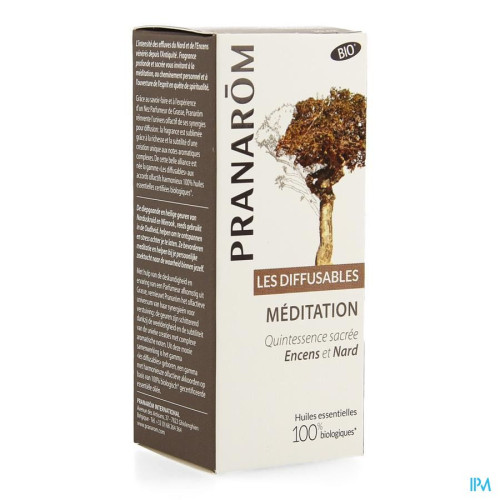 Pranarom Meditation Organic Blend for Diffuser for a Pleasant and Fresh Aroma 1.01 fl oz (30 ml)