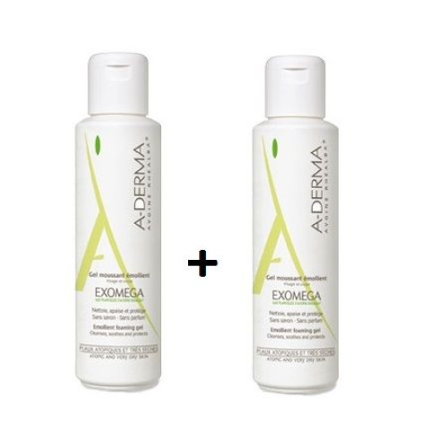 A-Derma Exomega Control Promo Set Foaming Gel for Atopic Skin for Face and Body 2x16.90 fl oz (2x500 ml)