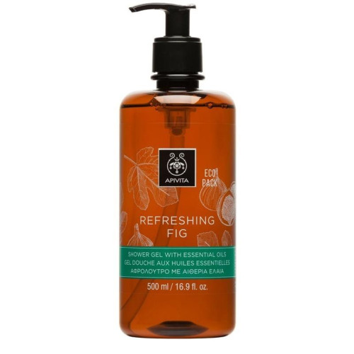 Apivita Refreshing Fig Toning Shower Gel with Fig and Essential Oils 16.91 fl oz (500 ml)