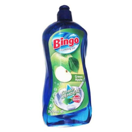 Bingo Dishwashing Liquid Green Apple 16.91 fl oz (500 ml)