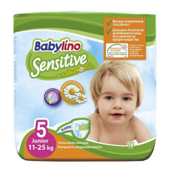 Babylino Sensitive 5 Junior Diapers 24-55 lb (11-25 kg) 18 pcs