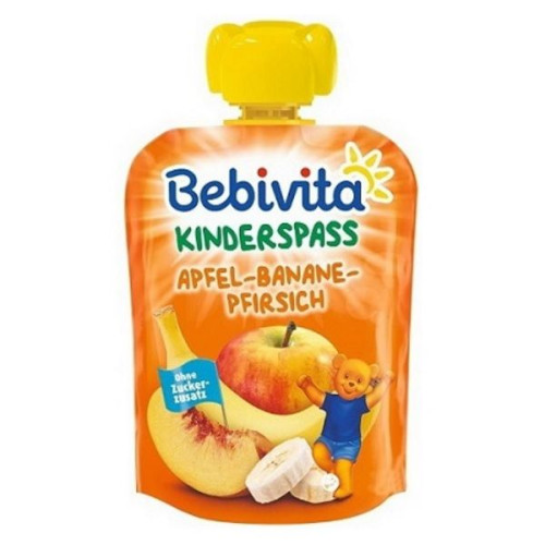 Bebivita Fun Fruit Snack Apple with Banana and Peach for Children 12+ Months 3.17 oz (90 g) - 1420