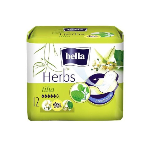 Bella Herbs Tilia Sanitary Pads with Wings and Linden Extract 12 pcs