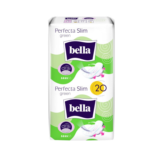 Bella Perfecta Slim Green Ultra Thin Sanitary Pads with Wings 20 pcs