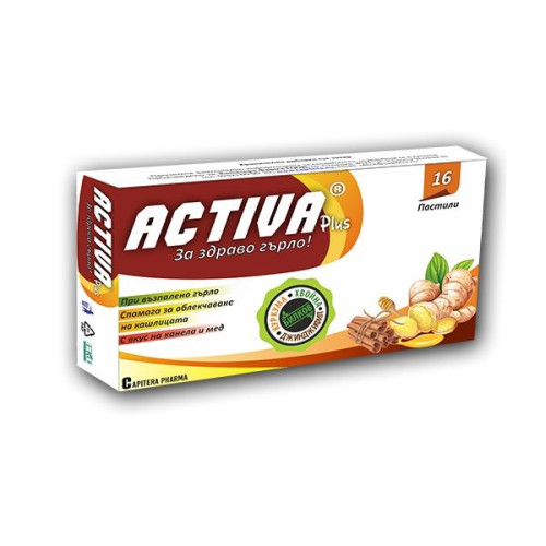 Aktiva Plus for a Healthy Throat with Cinnamon and Honey 16 Lozenges