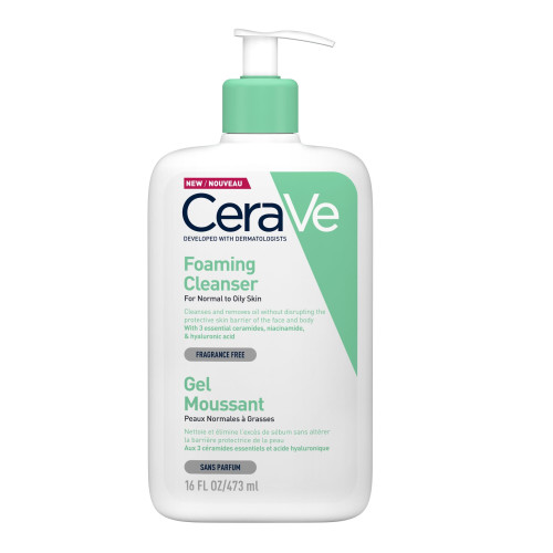 Cerave Cleansing Foam Gel for Face and Body for Oily Skin 15.99 fl oz (473 ml)