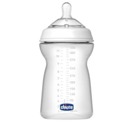 Chicco Natural Feeling Feeding Bottle with Silicone three-hole Teat for Children 6+ Months 11.16 fl oz (330 ml)