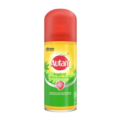 Autan Tropical Dry Spray Repellent Against Mosquitoes Ticks Horseflies and Other Insects 3.38 fl oz (100 ml)