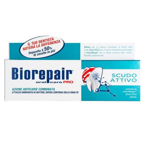 Biorepair Pro Active Shield Toothpaste with Combined Action Against Caries 2.54 fl oz (75 ml)