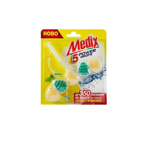 Medix WC Fresh Drops Lemon Solid Toilet Block with Lemon Scent 1.94 oz (55 g)
