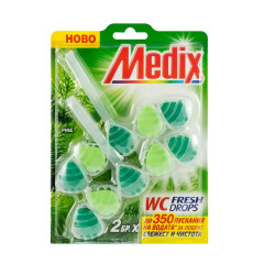 Medix WC Fresh Drops Pine Solid Toilet Block with Pine Scent 8.99 oz (255 g)