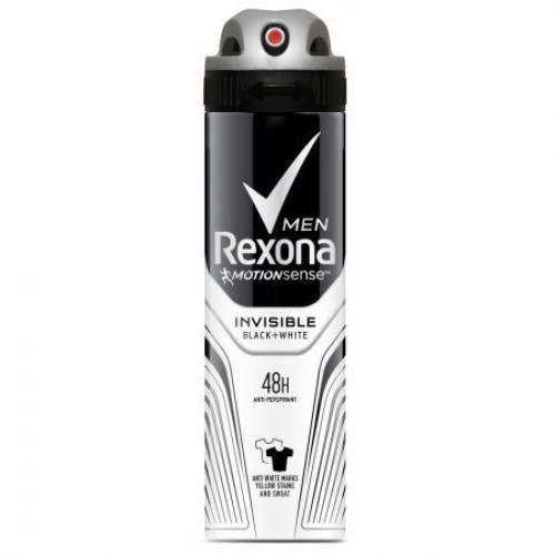 Rexona Men Invisible Black and White Deodorant Spray for Men 5.07 fl oz (150 ml)