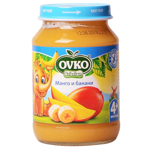 Ovko Mango and Banana Fruit Puree for Children 4+ Months 6.7 oz (190 g) - 1086