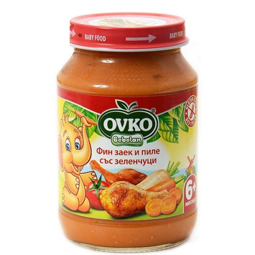 Ovko Puree of Rabbit and Chicken with Vegetables for Children 6+ Months 6.7 oz (190 g) - 7158