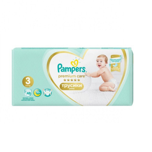 Pampers Premium Care Pants 3 Diapers Pants for Children 13.2-24.3 lb (6-11 kg) 48 pcs